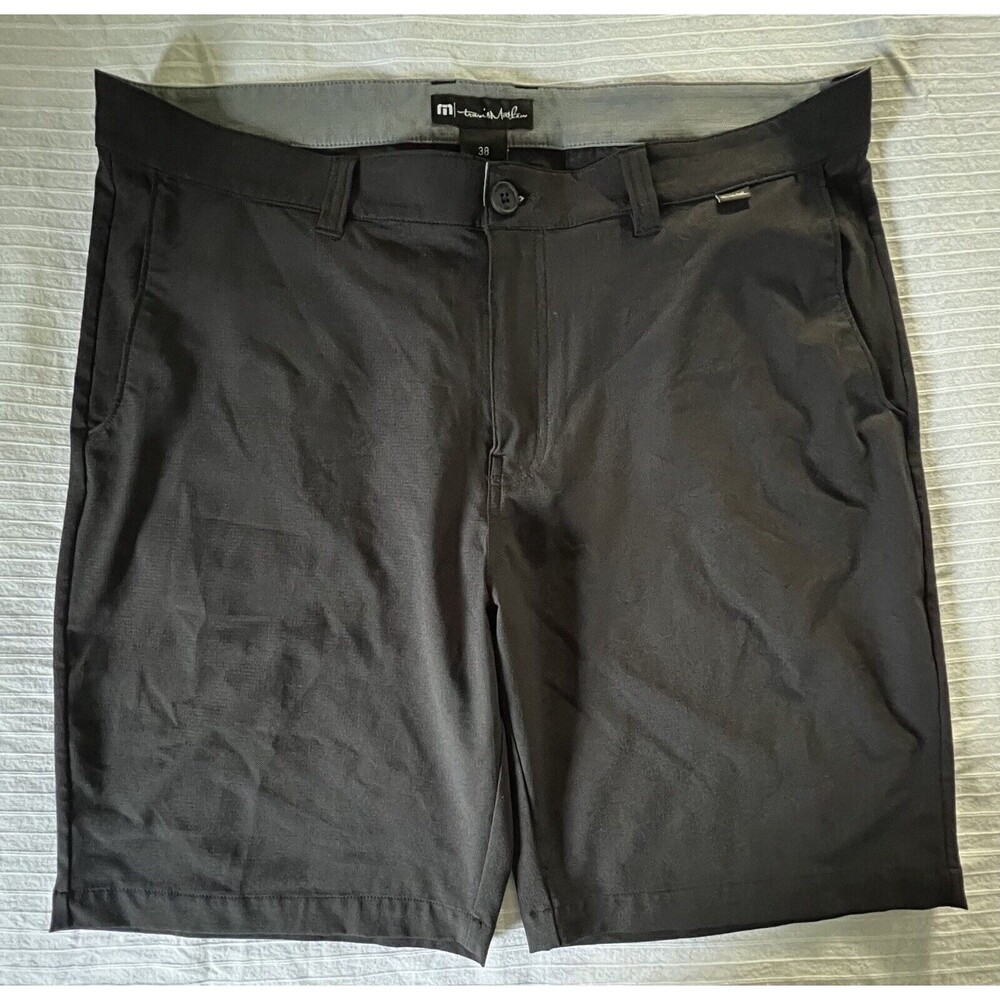 Travis Mathew Men’s Golf Shorts - Flat Front - Stretch - Black - Size 38